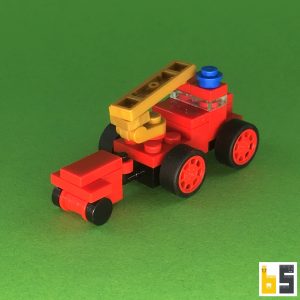 Micro Feuerwehrauto mit Anhänger – Bausatz aus LEGO®-Steinen