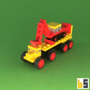 Micro Tieflader mit Bagger – Bausatz aus LEGO®-Steinen