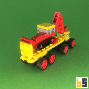 Micro Tieflader mit Bagger – Bausatz aus LEGO®-Steinen